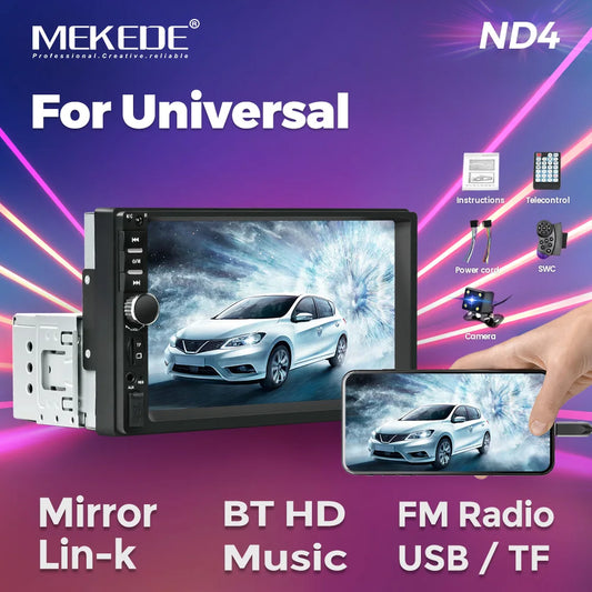 MEKEDE 1 din MP5 Player 7inch HD Touch Screen Car Radio 1DIN Auto audio USB BT TF Card For Universal Autoradio Multimedia Player