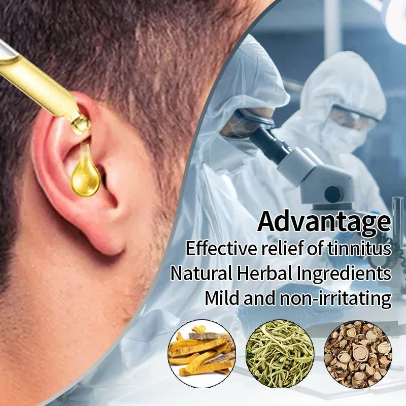 Tinnitus Relief Ear Drops Hearing Loss Improvement Liquid Deafness Earache Itchy Pain Ear Ringing Treatment Medical Medicine