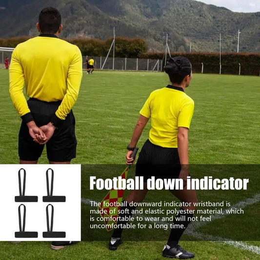 4pcs Football Down Indicator Elastic Band Adjustable Wrist Strap Professional Football Referees Wristband Match Sports Indicator