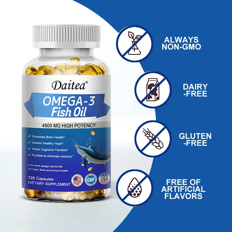 Omega-3 fish oil-benefits the cardiovascular system, protects eye fatigue, cognitive function, and learning ability