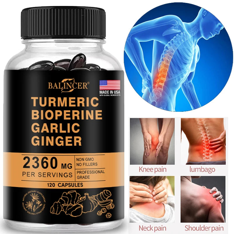 Curcumin Inflammation Support Black Pepper for Maximum Absorption, Natural Premium Joint Flexibility and Muscle Health Support