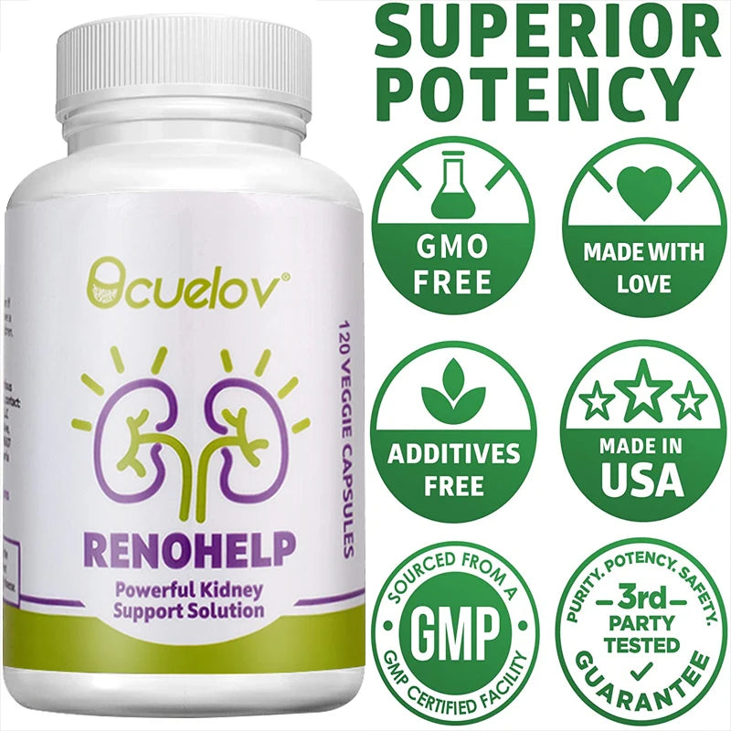 Bcuelov All Natural Kidney Support Supplement Promotes Healthy Kidney Function, Creatinine Levels and Glomerular Filtration