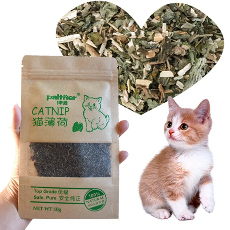 1~10PCS Natural Premium Catnip Cattle Grass Interactive Cat Non-toxic 10g Menthol Flavor Funny Cat Supplies Keep Pet Health Cat