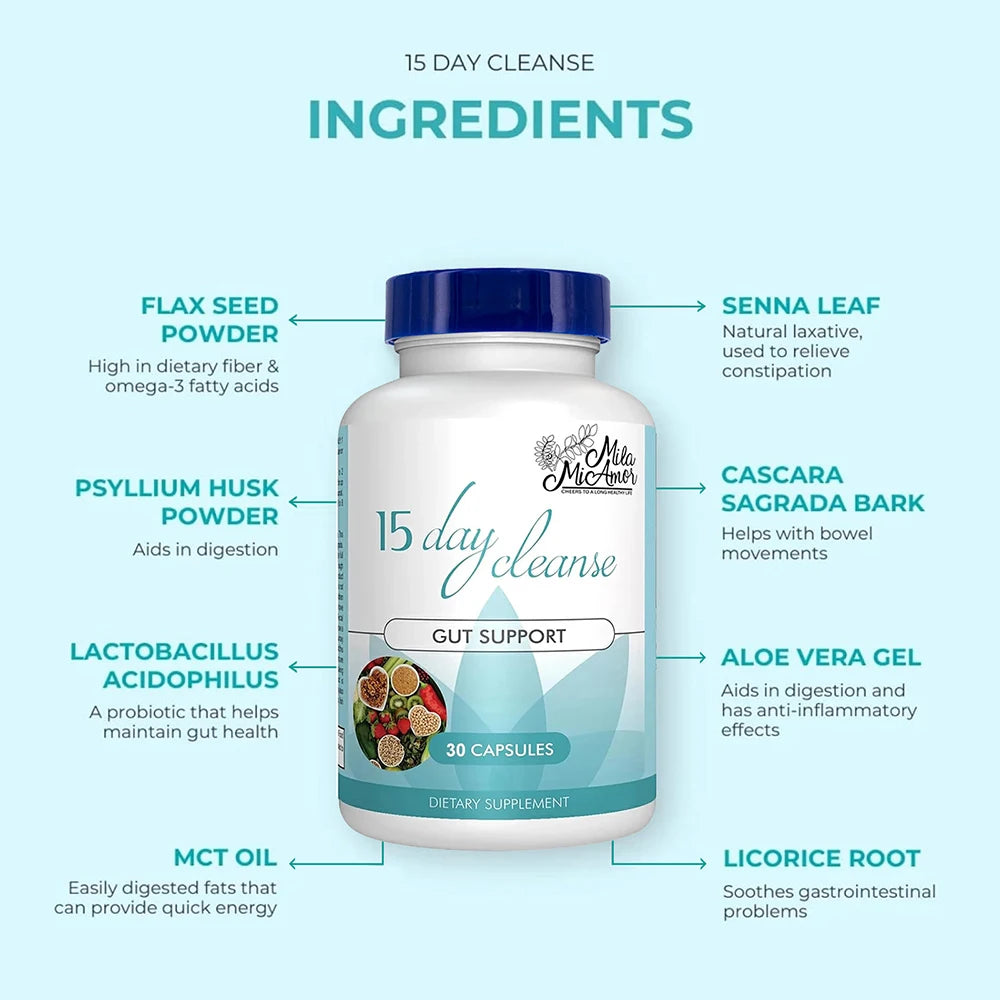 15-day Intestinal Cleansing and Detoxifying Capsules, Targeting The Overall Colon, Digestive Regulation, and Intestinal Health