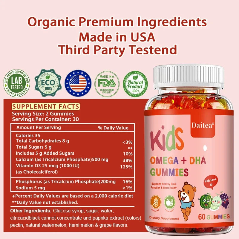 Children's Intelligence Supplement Gummies Support Intelligence, Concentration, Memory and Nutrition To Make Learning Easier