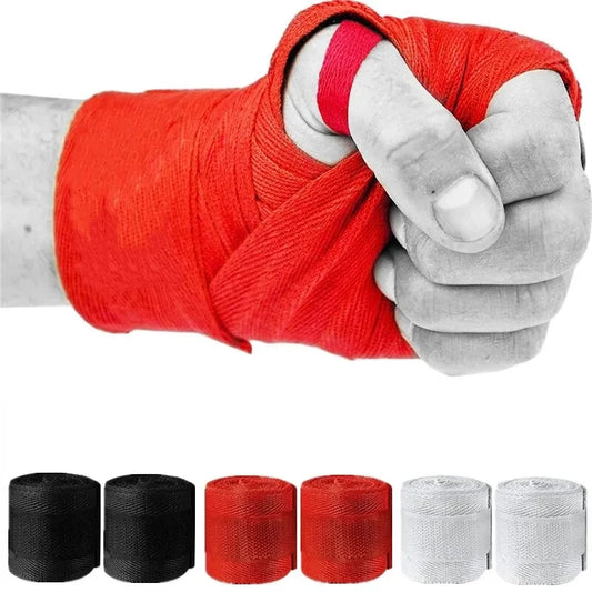 2 Roll Of Cotton Boxing Bandage Wrist Wraps Combat Protect Boxing Sport Kickboxing Muay Thai Handwraps Training Gloves