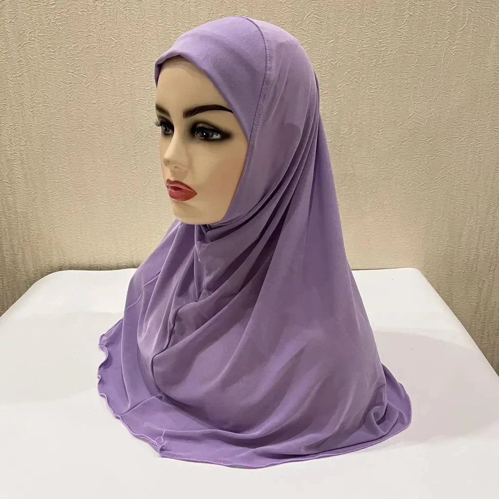 Muslim Hijabs for Kids Girl 7 to 12 years old Islamic Scarf Shawls Soft Stretch Material Malaysia Girl Children Hijabs Wholesale