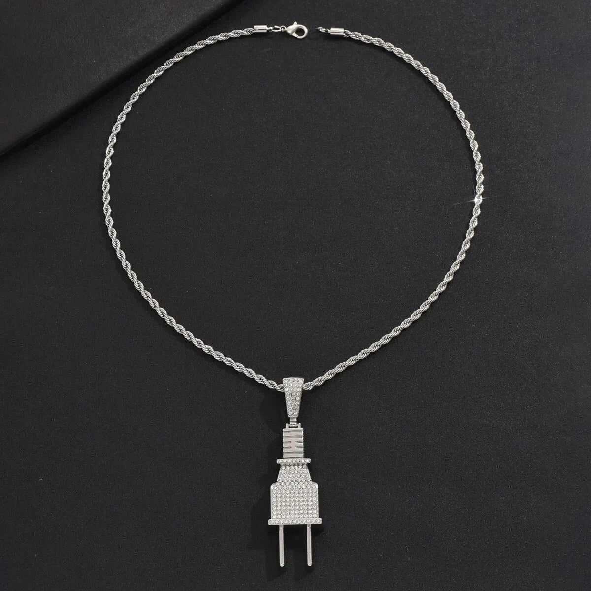 Trendy Electrical Plug Africa Map Pendant Necklace For Men Fashion Gold Silver Color Snake Necklace Statement Jewelry