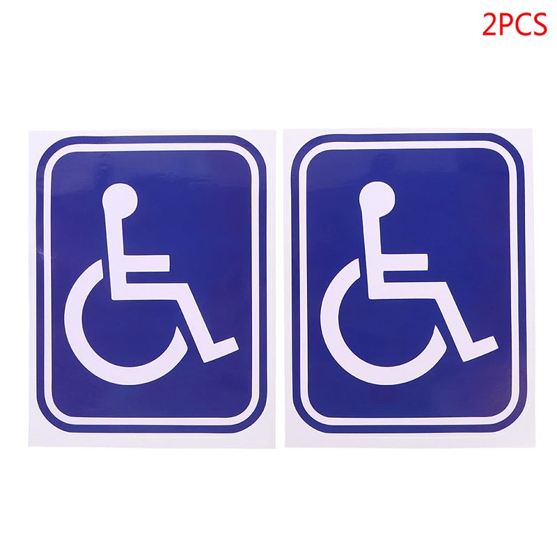 2pcs Disabled Sign Disability Mobility Parking Car Sticker PVC Decal For Car Auto Accessories