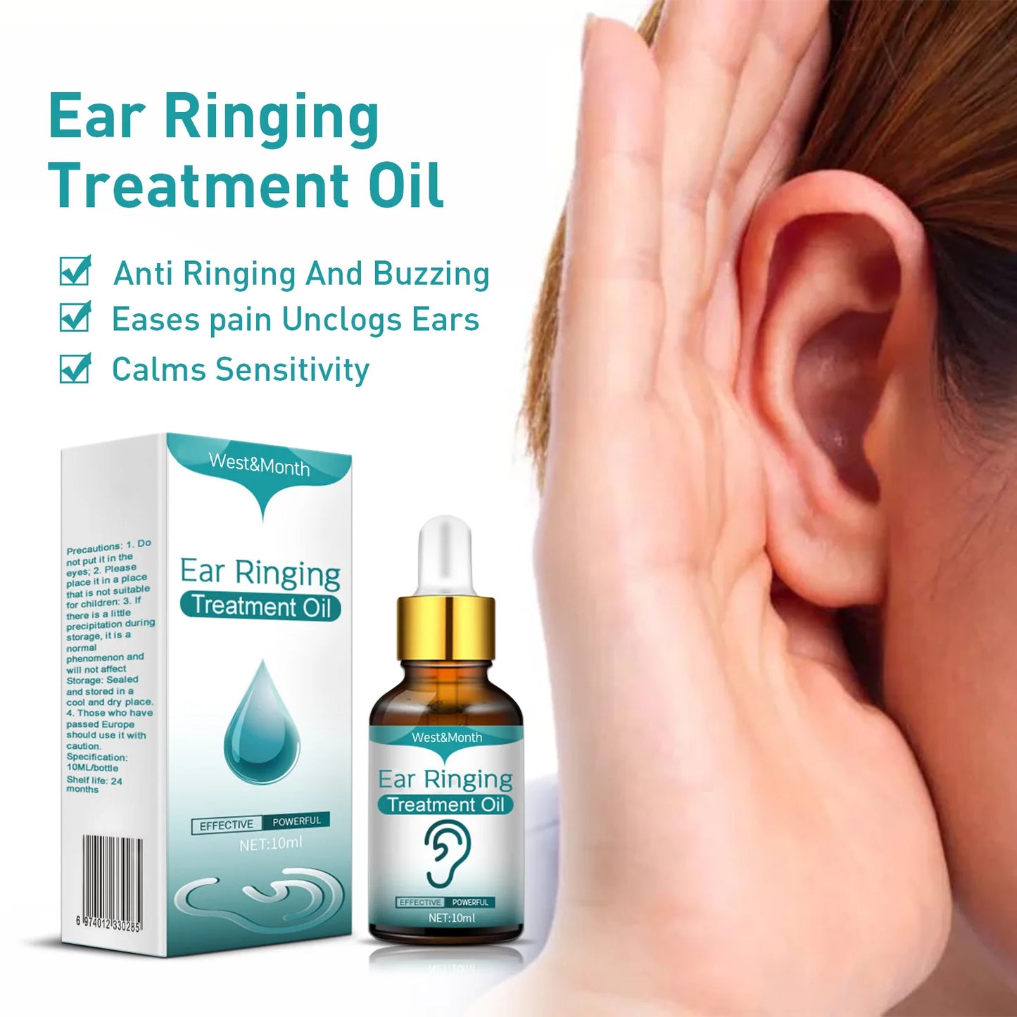 Ear Ringing Drops Alleviate Deafness Tinnitus Itching Earache 10ml Tinnitus Oil For Improved Ear Health And Hearing