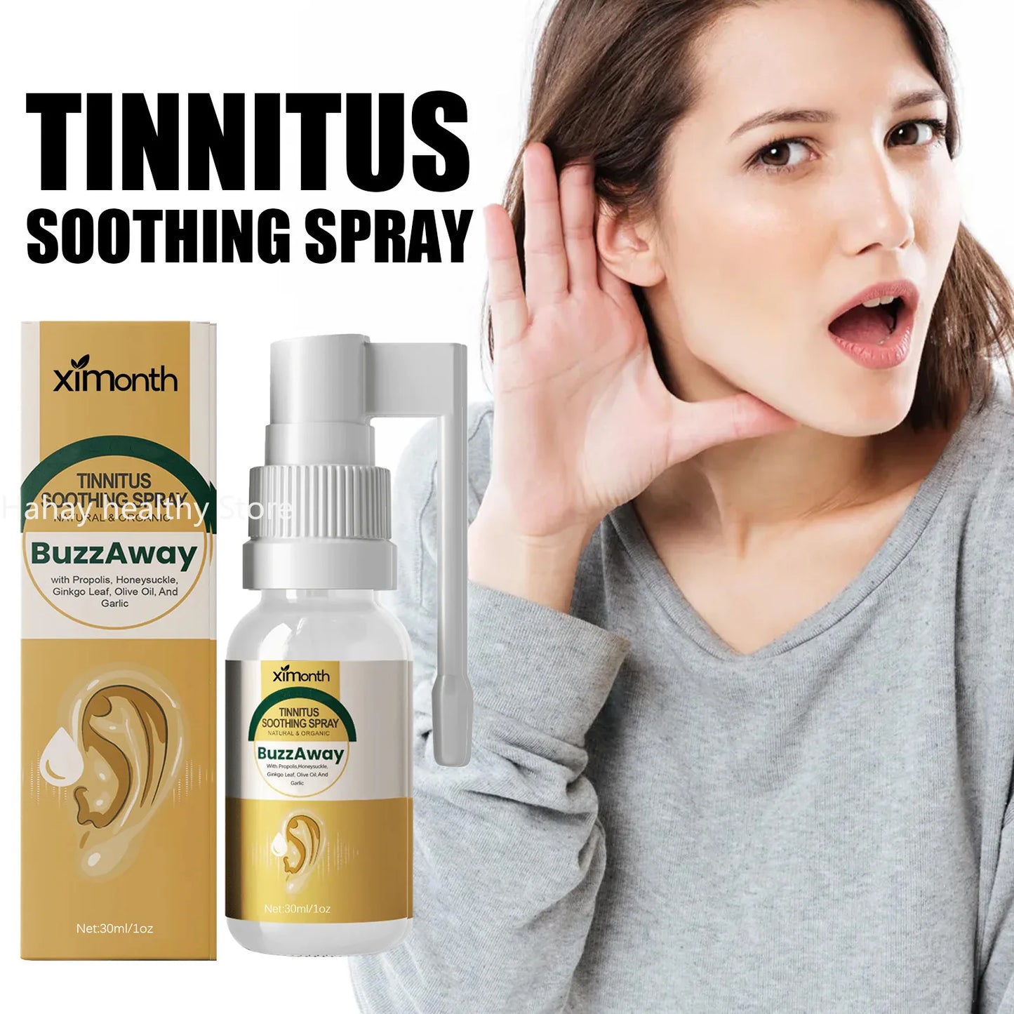 Ear Cleaner Propolis Tinnitus Care Spray Relieve Tinnitus and Discomfort in The Ear Clean Earwax Ear Drops Limpiador De Oídos