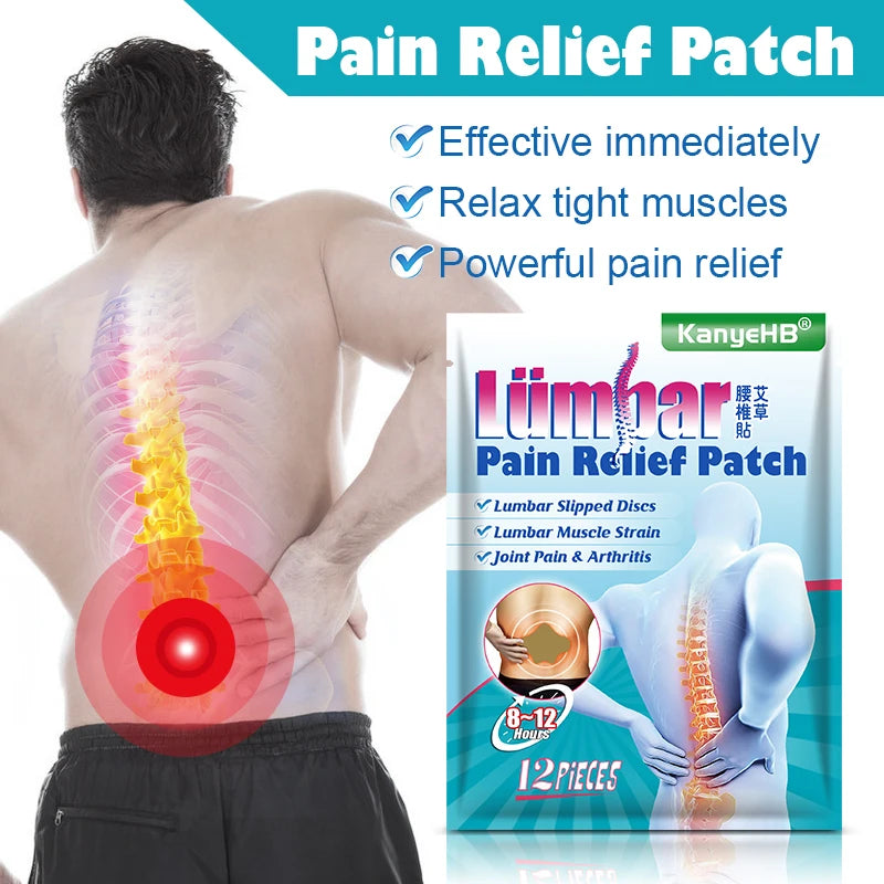12Pcs=1Bag Back Pain Plaster Chinese Medicine Patch Muscle Neck Knee Joint Arthritis Pain Relief Wormwood Patch Health Care W016