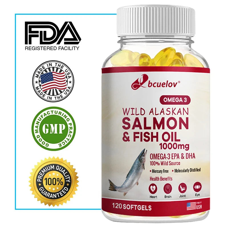 Fish Oil Omega-3 EPA and DHA 1000 Mg, Contains Natural Vitamin E, Supports Overall Health, Non-GMO, Gluten-free