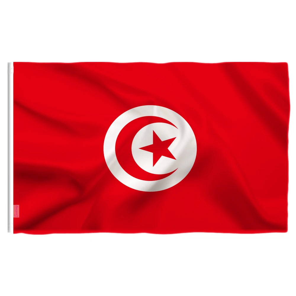 90x150cm Tunisia Tunisie Flag Home Decorative Flags Banners 3x5 Feet National Flag Polyester outdoor Hanging Flying Flag NN096