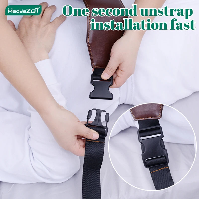 Bed Restraint Strap Anti-Fall Waist Belt for Elderly, Patient Adjustable Hospital Bed Restraint Wheelchair Seat Safety Belt