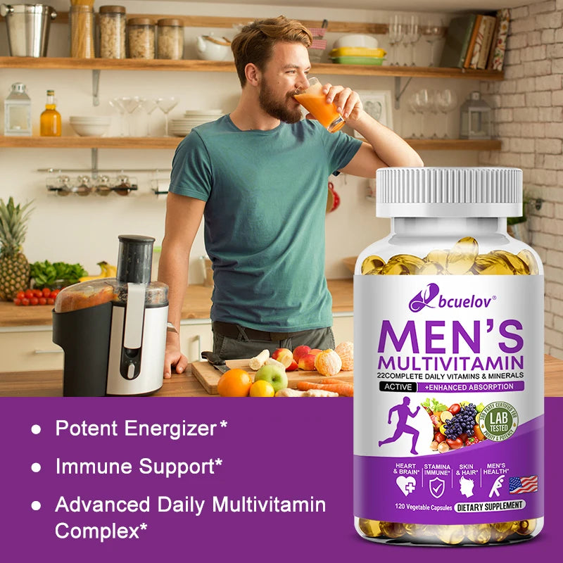 Men's Daily Multivitamin - for immunity, energy, weight management support and overall health - Dietary Supplement