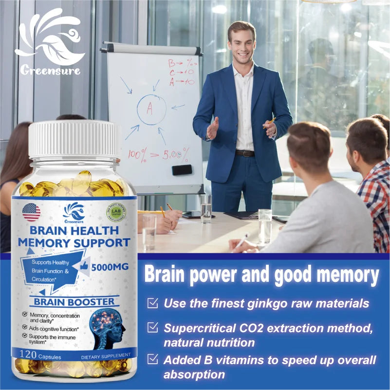 Greensure Vegetarian Capsule Improves Mood Support Healthy Brain Enhance Memory Learning Ability Improve Thinking Oncentration