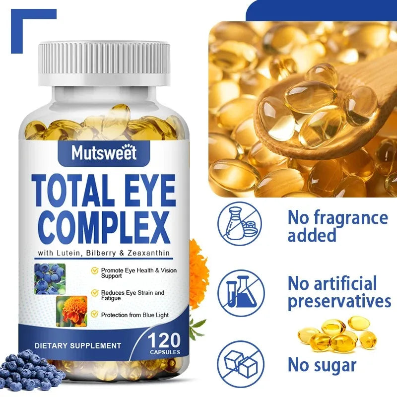 Minch Lutein 20mg Complex with Bilberry & Zeaxanthin Vitamin B Supplement Healthy Eyes Visual Vegetarian Softgel Unflavored