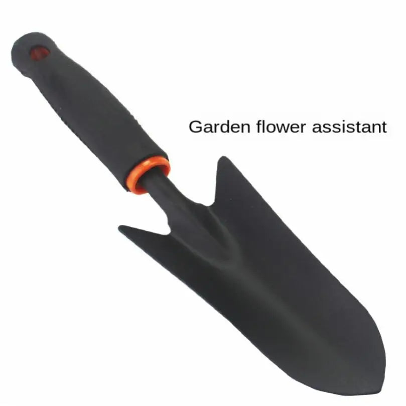 Thicken Iron Head Flower Shovel For Gardening Tool, Black Soft Glue Handle Narrow Shovel