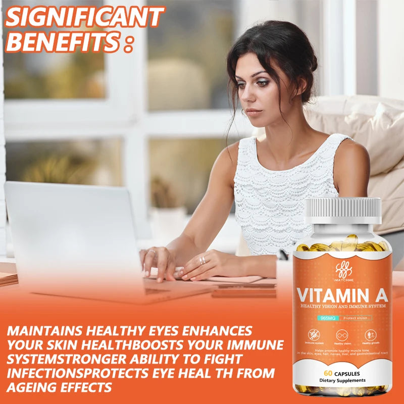 Essential Nutrition Vitamin A 7500mcg Capsules High Potency Vitamins Supplement Great for Immune, Skin, Eye Support ,Non GMO