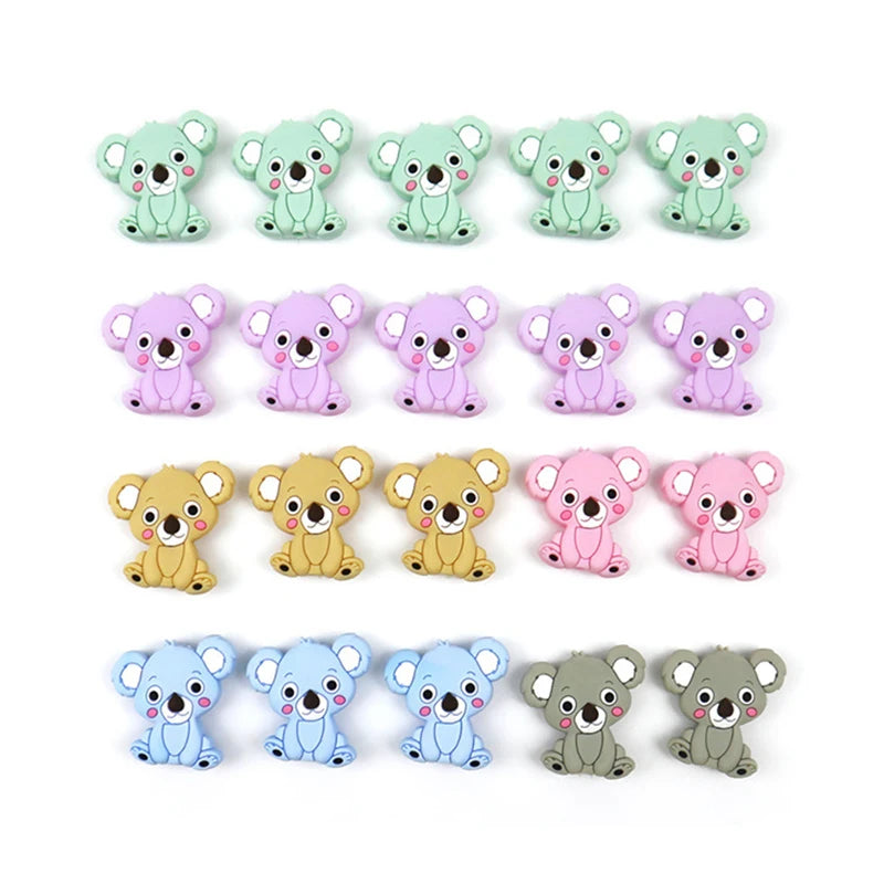 Koala Silicone Teether Baby Teething Toy BPA FREE Soft Chewable Animal Teether Making Necklace Pacifier Clip Chain