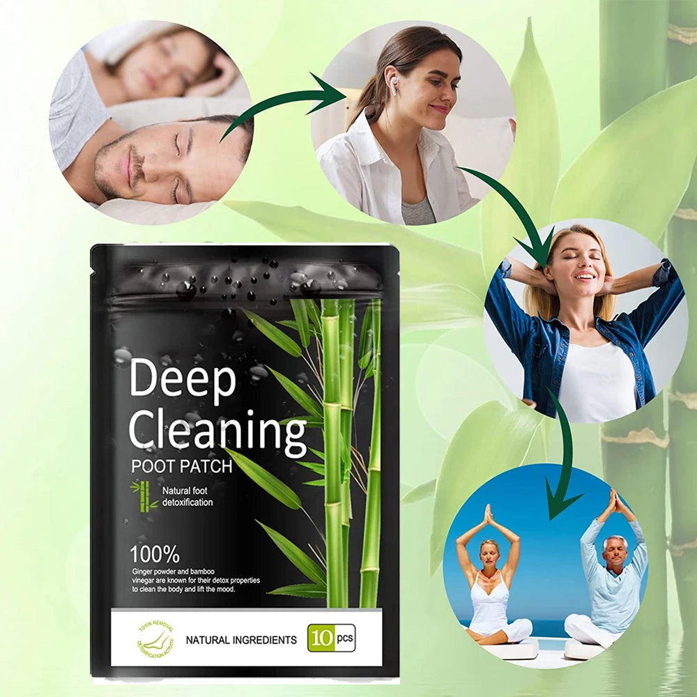 Detox Foot Patches Pads Natural Bamboo Vinegar and Ginger Powder for Better Sleep Stress Relief Cleansing Pad Health Care