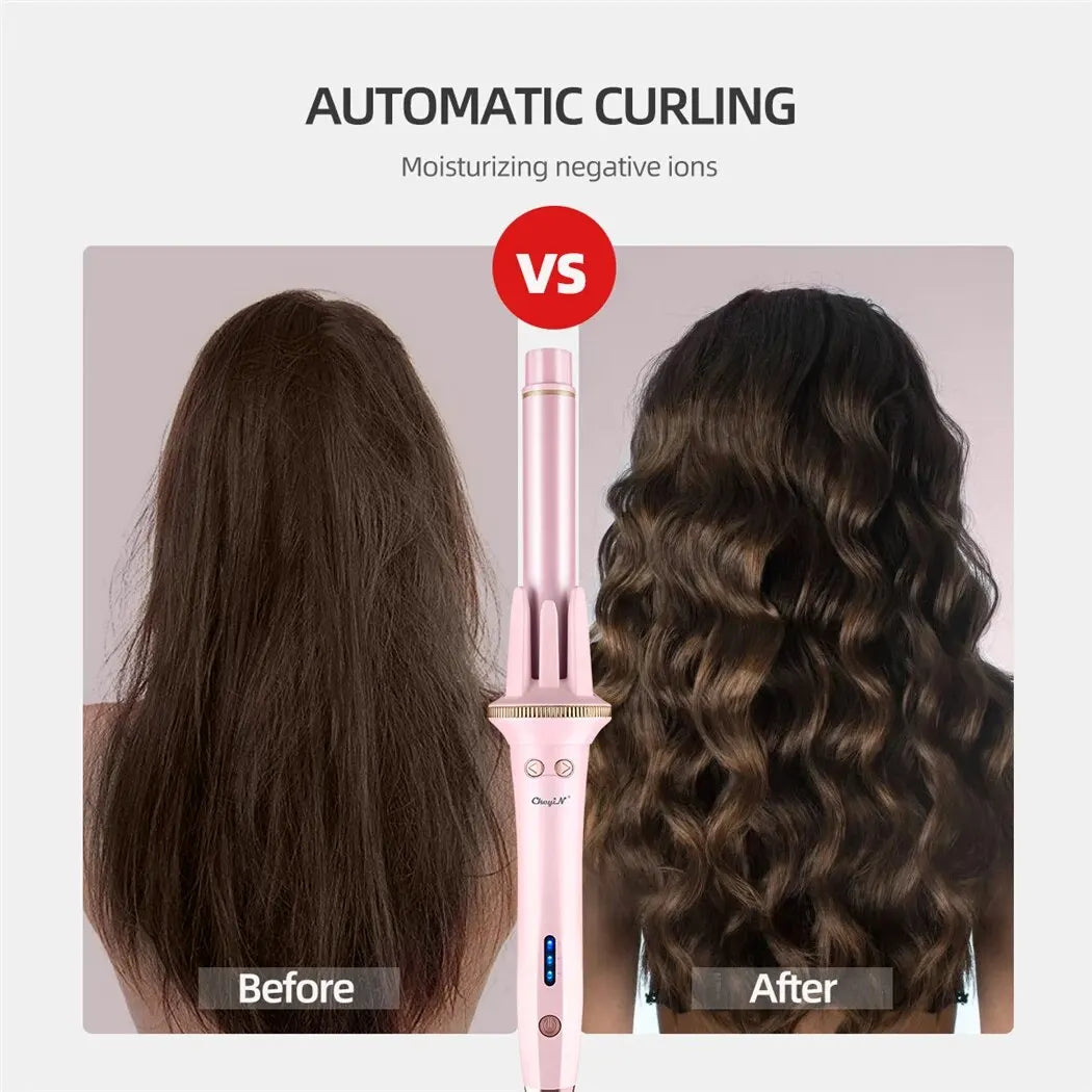 25mm Automatic Hair Curler Stick Professional Rotating Curling Iron Negative Ion Hair Waver Ceramic Coating Styling Machine