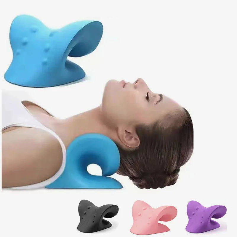 Massage Pillow Neck Shoulder Cervical Chiropractic Traction Device Head Back Relaxer for Pain Relief Body Massager