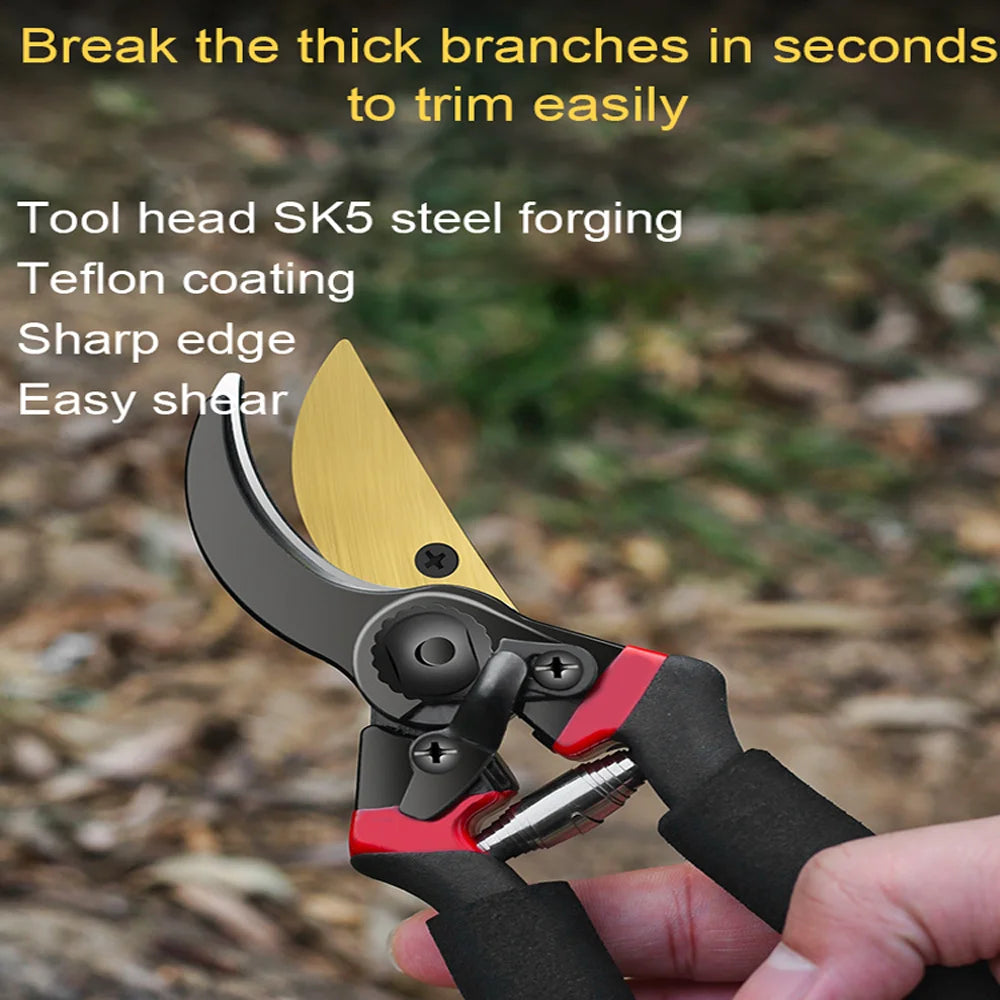 Rustproof Plant Trim Horticulture Pruner Wear-resistant Gardening Fruit Tree Pruning Shears Three-layer Cutter Head Gardening