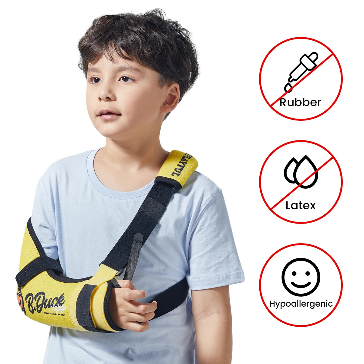 VELPEAU Kids Arm Sling for Broken Forearm, Fracture Shoulder Immobilizer with Waist Strap for Child Skin Friendly and Latex-free