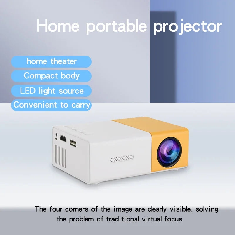 YG300 Mini Portable Projector Ultra High Definition Memory Support For HDTMI USB And SD Outdoor Movie Home Theater Projection