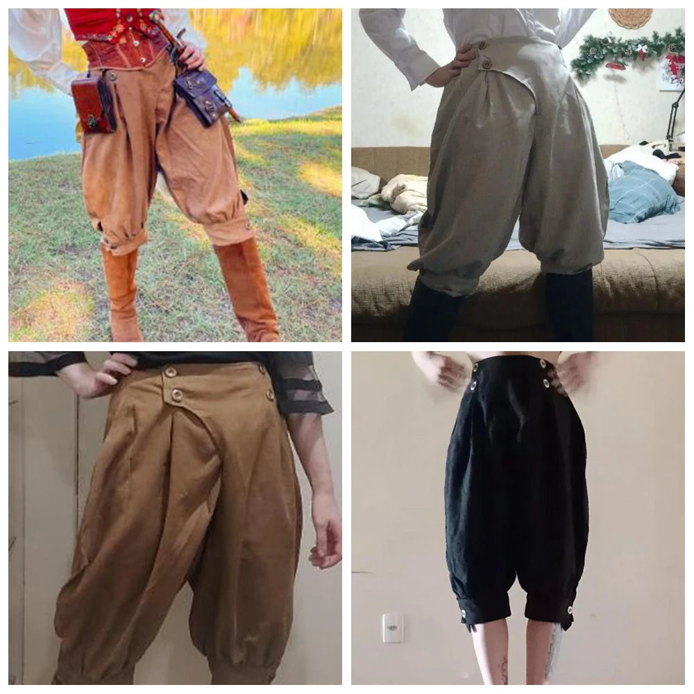 Pirate Pants Womens Medieval Renaissance Viking Cosplay Costume Loose Pants Horseman Peasant Castaways Costume Bloomers Trousers