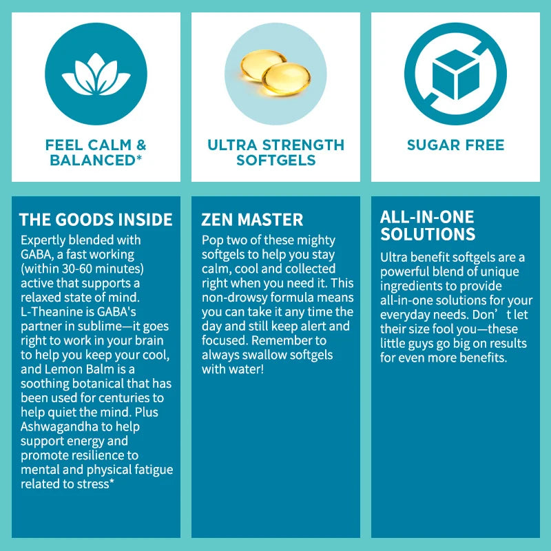 Goodbye Stress Capsules - Contains GABA, L-Theanine To Relieve Mood and Stress, Gluten-free