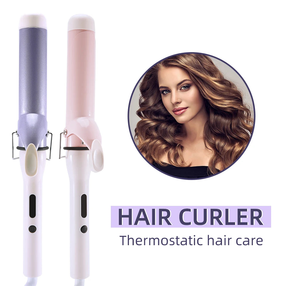 40mm Hair Curler Water Wave Curl Machine Ceramic Fast Heating Curling Iron LCD Display Rotating Roller Auto Rotary Styling Tool