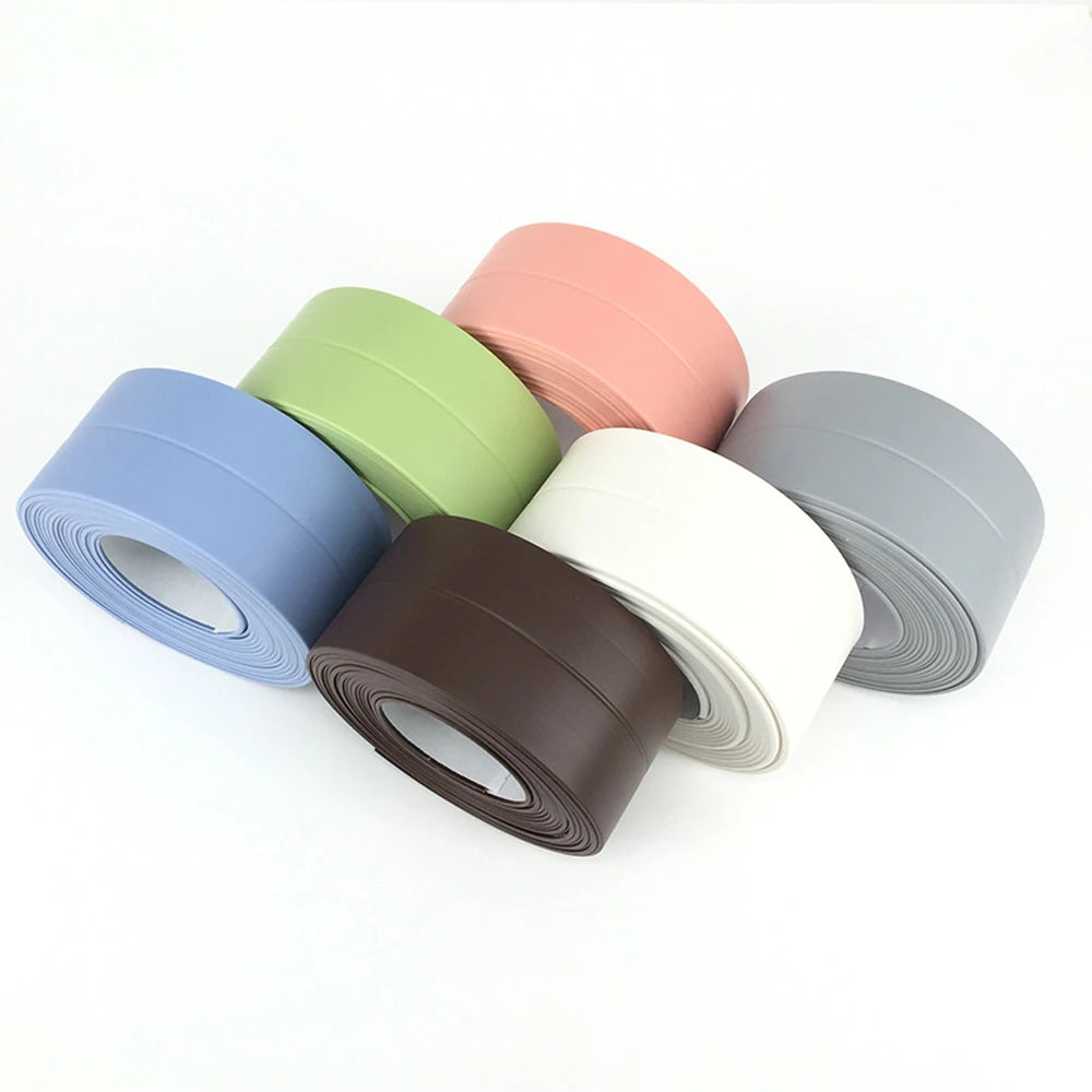 3.2M Self-adhesive Sealing Tape PVC Oil-Proof Kitchen Sink Edge Caulk Tape Waterproof Bathroom Toilet Corner Wall Sticker