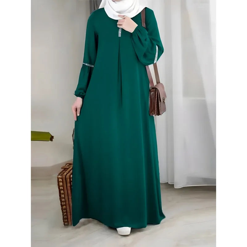Fashion Saudi Arabia Dubai Abaya Women Dresses Casual Sequin Sundress Outfit Muslim Dress Robe Elegante Femme Islamic Clothing