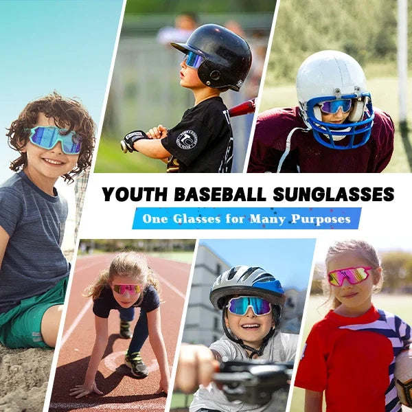 X-TIGER Kids Cycling Sunglasses Girls Boys Outdoor Classic Sun Glasses UV-resistant Youth Baseball Sunglasses For Children Gift