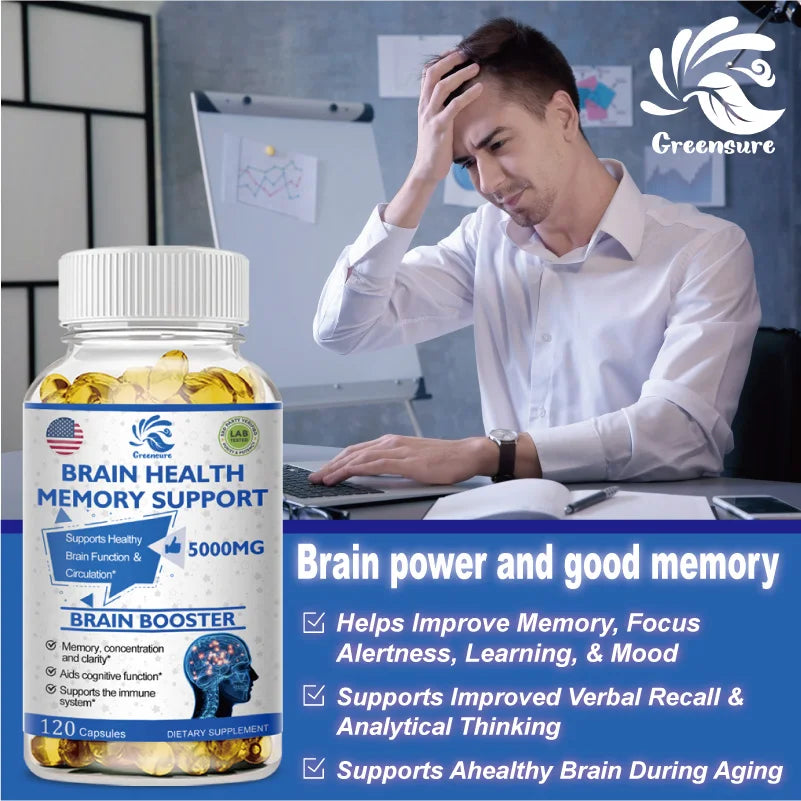 Greensure Vegetarian Capsule Improves Mood Support Healthy Brain Enhance Memory Learning Ability Improve Thinking Oncentration