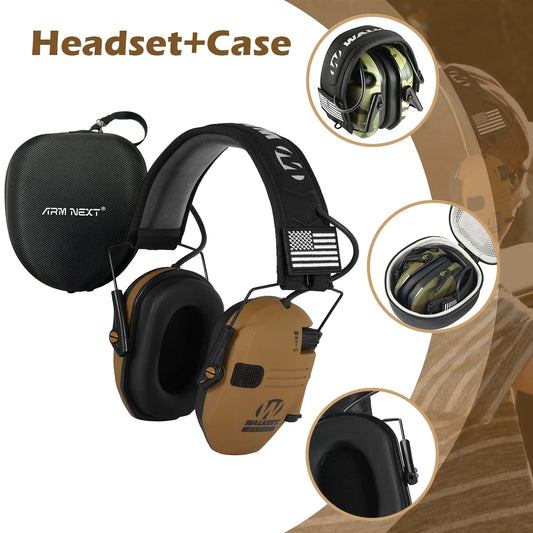 Electronic Earmuff Active Headphone Range Shooting Hunting Hearing ear Protection Noise Canceling Adjustable Headphone with Case