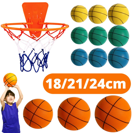 Bouncing Mute Ball 18/21/24cm Silent Foam Basketball Indoor Silent Ball Pat Basketball Silent Toddler Toys Air Bounce Basketball
