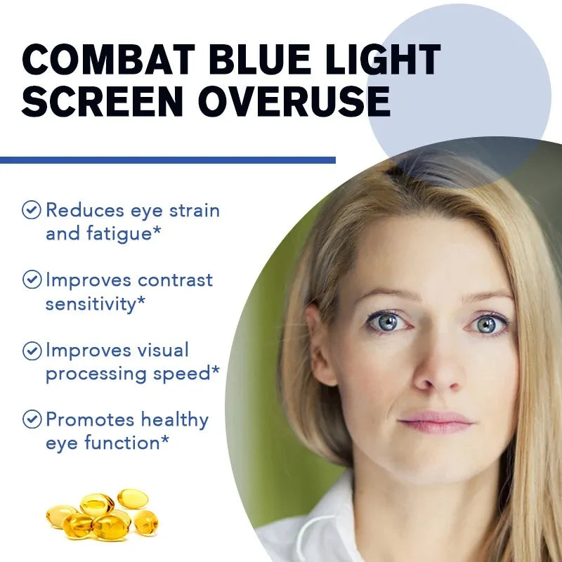 Minch Lutein 20mg Complex with Bilberry & Zeaxanthin Vitamin B Supplement Healthy Eyes Visual Vegetarian Softgel Unflavored