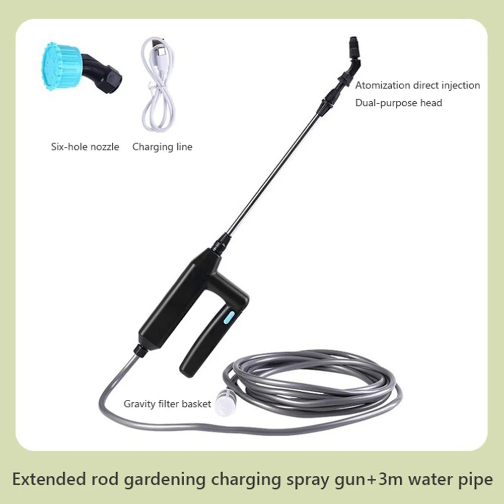 Garden Sprayer USB Rechargeable Plant Sprayer with 3/5/8M Hose Portable Lawn Watering Tools with Handle Automobile Sprayer