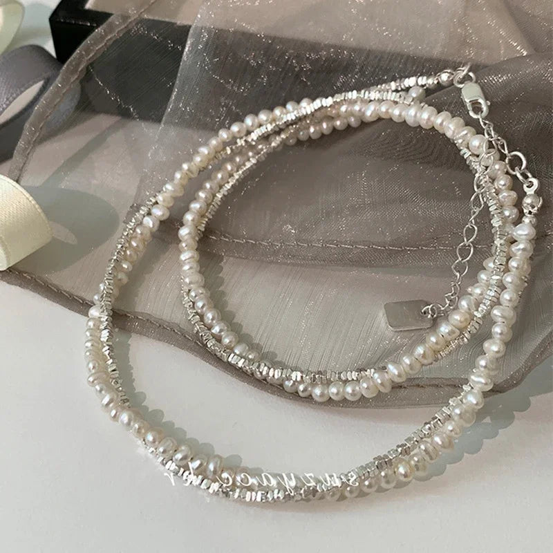 Modern Jewelry Two Layer Small Beads Simulated Pearl Necklace For Women Girl Party Wedding Gift Accessories Hot Sale