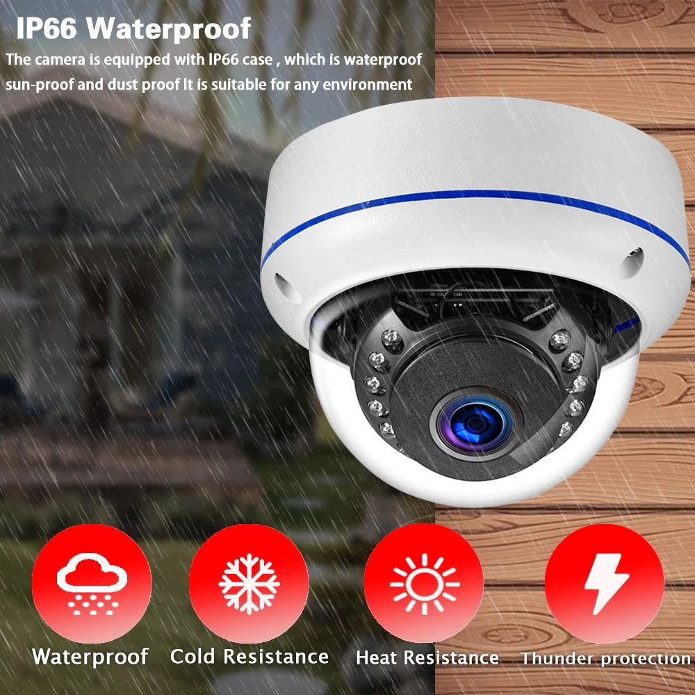 TUYA 6MP IP Camera Outdoor Sports Detection CCTV Metal White Dome IP66 Waterproof 6MP POE Human Video security protection Camera