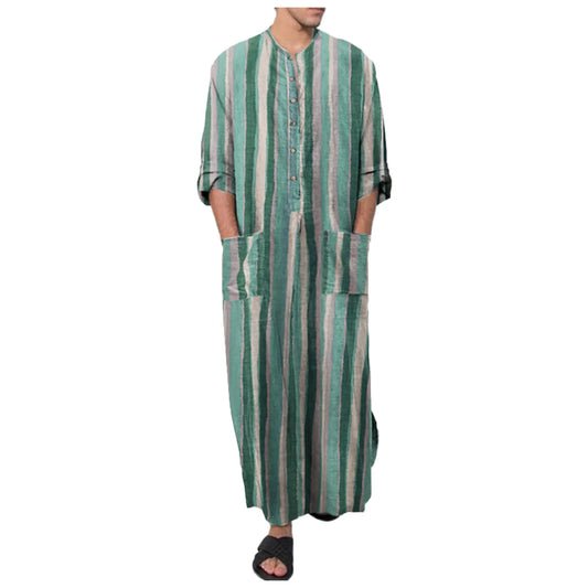 Muslim Fashion Men Kaftan Robes Pakistan Traditional Ethnic Loose Middle East Jubba Thobe Turkish Dubai Islamic Arabic Abaya