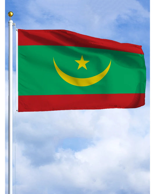 60×90 90x150 120×180CM Mauritania Emblem Flag Polyester Printed Banner Tapestry For Decor