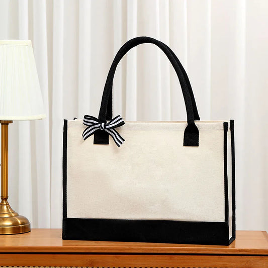Canvas Totes bag Fashion Canvas Tote Portable Beach Shoulder Shopping Casual Beach Bag Large Capacity Handbag