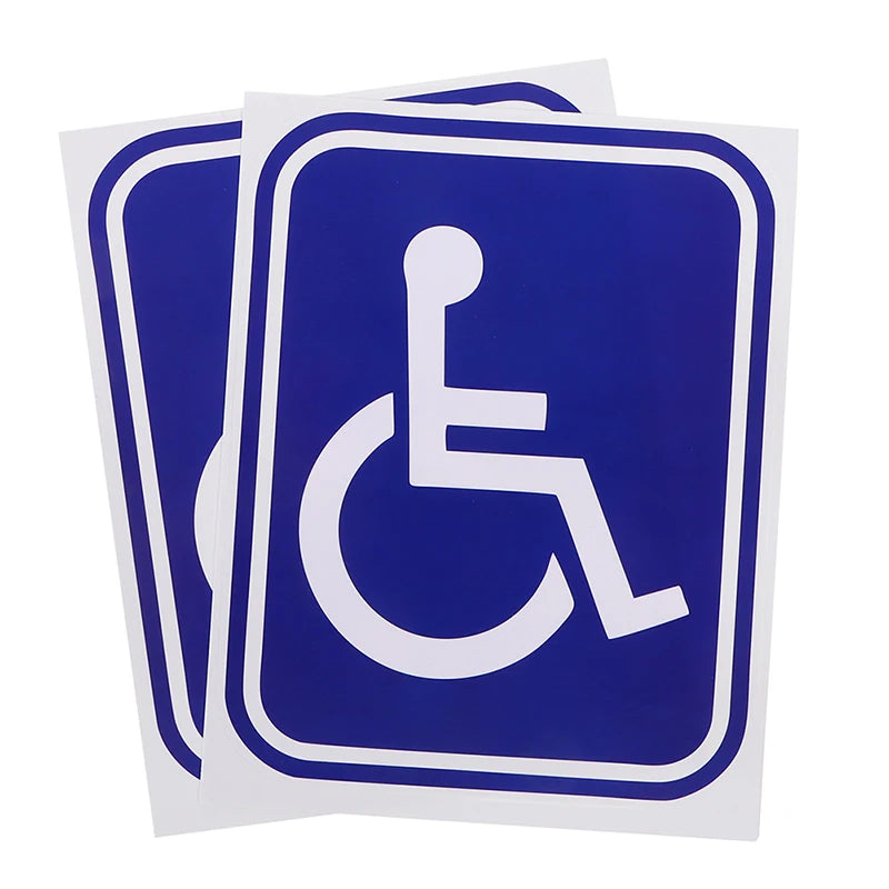 2pcs Disabled Sign Disability Mobility Parking Car Sticker PVC Decal For Car Auto Accessories