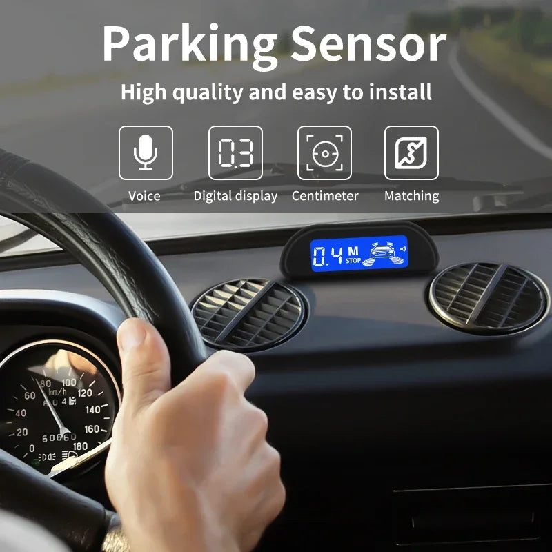 Hippcron Car Parking Sensor Kit With Auto Parktronic Reverse LED Monitor 22mm 4 Sensors Radar Detector System Backlight Display