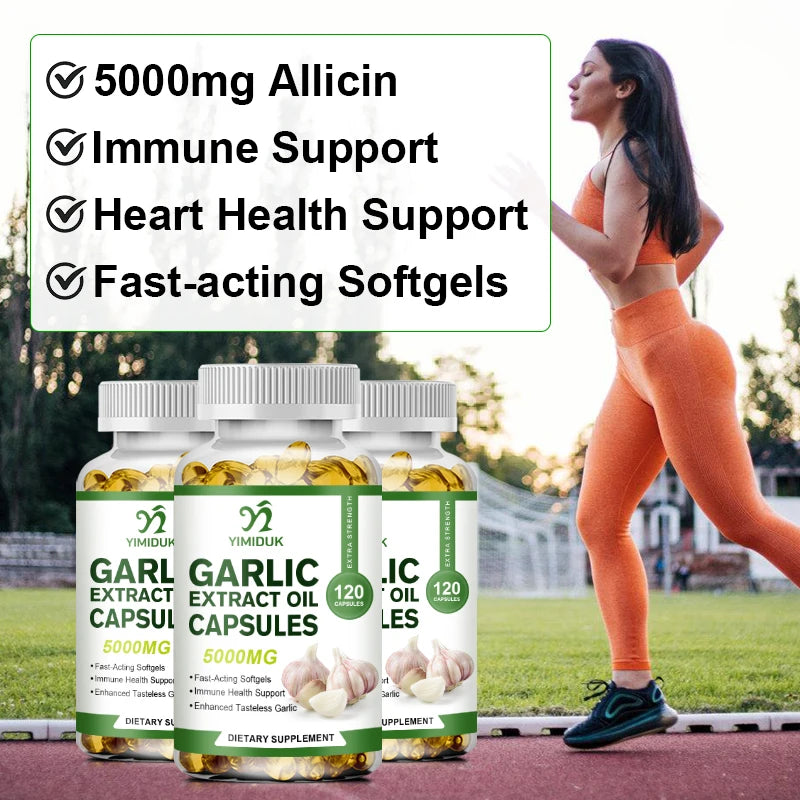 Garlic Oil Extract Capsule Immune and Cardiovascular Support Increase Glutathione Level Cellular Detox